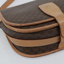 CELINE Macadam Canvas Shoulder Bag PVC Leather Brown Gold Auth ka5079-11