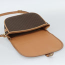 CELINE Macadam Canvas Shoulder Bag PVC Leather Brown Gold Auth ka5079-14