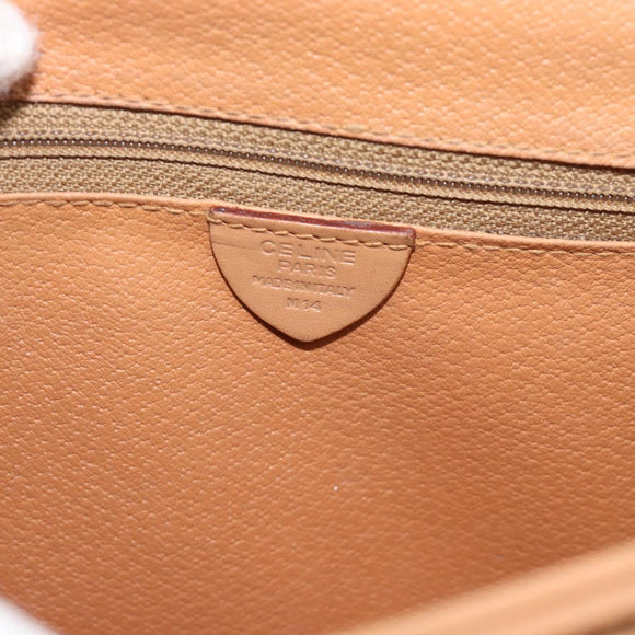 CELINE Macadam Canvas Shoulder Bag PVC Leather Brown Gold Auth ka5079