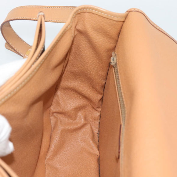 CELINE Macadam Canvas Shoulder Bag PVC Leather Brown Gold Auth ka5079