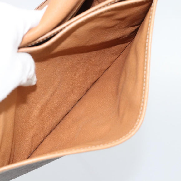 CELINE Macadam Canvas Shoulder Bag PVC Leather Brown Gold Auth ka5079