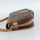 CELINE Macadam Canvas Shoulder Bag PVC Leather Brown Gold Auth ka5079-4