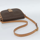 CELINE Macadam Canvas Shoulder Bag PVC Leather Brown Gold Auth ka5079-7
