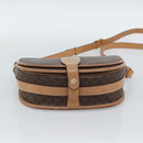 CELINE Macadam Canvas Shoulder Bag PVC Leather Brown Gold Auth ka5079-9