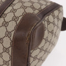 GUCCI GG Supreme Web Sherry Line Boston Bag PVC Beige Gold Auth ka5081-13