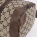 GUCCI GG Supreme Web Sherry Line Boston Bag PVC Beige Gold Auth ka5081-15