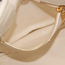 PRADA Canapa MM Hand Bag Canvas 2way White Gold Auth ka5083-23