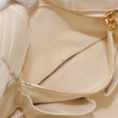 PRADA Canapa MM Hand Bag Canvas 2way White Gold Auth ka5083-25