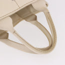 PRADA Canapa MM Hand Bag Canvas 2way White Gold Auth ka5083-7