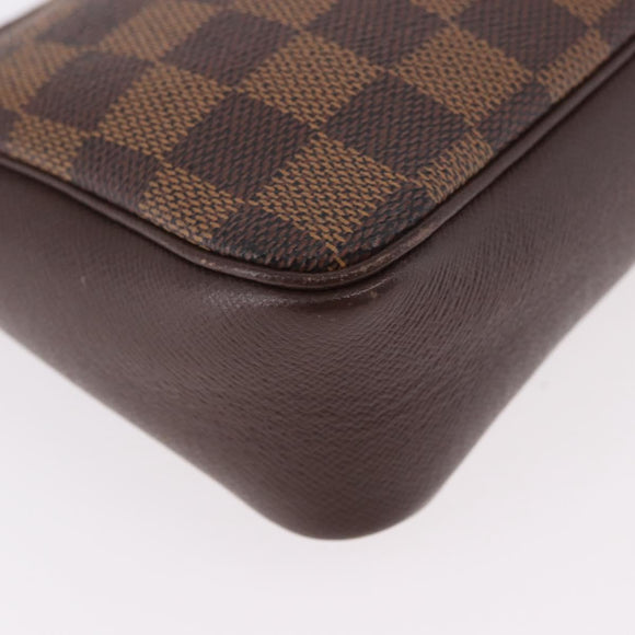 LOUIS VUITTON Damier Ebene Trousse Make Up Pouch N51982 LV Auth ka5085