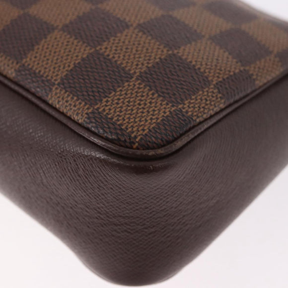 LOUIS VUITTON Damier Ebene Trousse Make Up Pouch N51982 LV Auth ka5085
