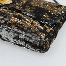 Miu Miu Shoulder Bag Sequin Black Gold Auth ka5086M-9