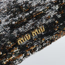 Miu Miu Shoulder Bag Sequin Black Gold Auth ka5086M-17