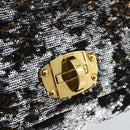 Miu Miu Shoulder Bag Sequin Black Gold Auth ka5086M-18