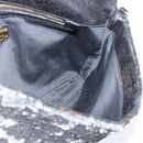 Miu Miu Shoulder Bag Sequin Black Gold Auth ka5086M-21