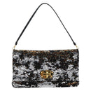 Miu Miu Shoulder Bag Sequin Black Gold Auth ka5086M-13