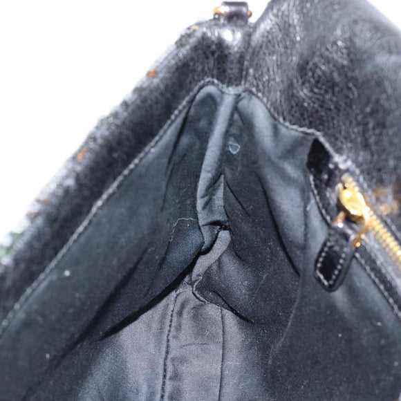 Miu Miu Schoudertas Pailletten Zwart Goud Auth ka5086M