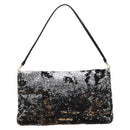 Miu Miu Shoulder Bag Sequin Black Gold Auth ka5086M-2