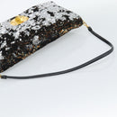 Miu Miu Shoulder Bag Sequin Black Gold Auth ka5086M-7