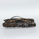 Miu Miu Shoulder Bag Sequin Black Gold Auth ka5086M-5