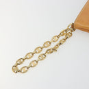 CELINE C Macadam Chain Clutch Bag Suede Brown Gold Auth ka5100A-8