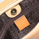 CELINE C Macadam Chain Clutch Bag Suede Brown Gold Auth ka5100A-9