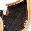 CELINE C Macadam Chain Clutch Bag Suede Brown Gold Auth ka5100A-10