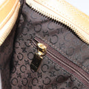 CELINE C Macadam Chain Clutch Bag Suede Brown Gold Auth ka5100A-19
