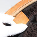 CELINE C Macadam Chain Clutch Bag Suede Brown Gold Auth ka5100A-12