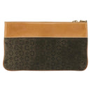 CELINE C Macadam Chain Clutch Bag Suede Brown Gold Auth ka5100A-2