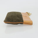 CELINE C Macadam Chain Clutch Bag Suede Brown Gold Auth ka5100A-3
