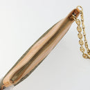 CELINE C Macadam Chain Clutch Bag Suede Brown Gold Auth ka5100A-5