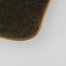 CELINE C Macadam Chain Clutch Bag Suede Brown Gold Auth ka5100A-7