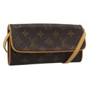 LOUIS VUITTON Monogram Pochette Twin PM Shoulder Bag M51854 LV Auth ka5101-1