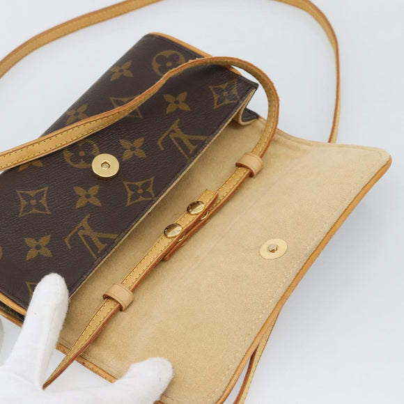 LOUIS VUITTON Monogram Pochette Twin PM Shoulder Bag M51854 LV Auth ka5101