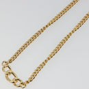 Christian Dior Rhinestone Necklace Metal Gold Tone Auth ka5106-10