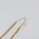 Christian Dior Rhinestone Necklace Metal Gold Tone Auth ka5106-12
