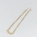 Christian Dior Rhinestone Necklace Metal Gold Tone Auth ka5106-8
