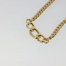 Christian Dior Rhinestone Necklace Metal Gold Tone Auth ka5106-9