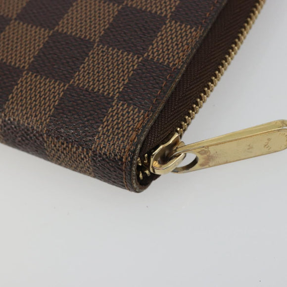 LOUIS VUITTON Damier Ebene Zippy Organizer Long Wallet N60003 LV Auth ka5107A