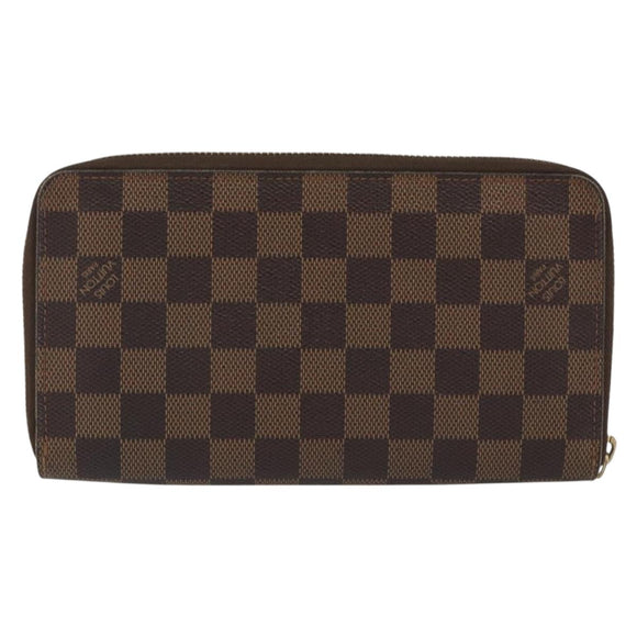 LOUIS VUITTON Damier Ebene Zippy Organizer Long Wallet N60003 LV Auth ka5107A
