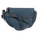 LOEWE Anagram Shoulder Bag Leather Blue Auth ka5108A-1