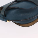 LOEWE Anagram Shoulder Bag Leather Blue Auth ka5108A-10