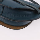 LOEWE Anagram Shoulder Bag Leather Blue Auth ka5108A-11