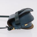 LOEWE Anagram Shoulder Bag Leather Blue Auth ka5108A-5
