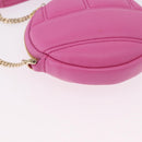 BVLGARI Shoulder Bag Leather Pink Gold Auth ka5109M-9