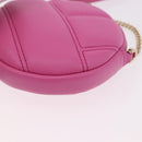 BVLGARI Shoulder Bag Leather Pink Gold Auth ka5109M-14