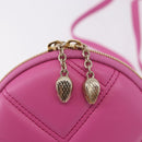 BVLGARI Shoulder Bag Leather Pink Gold Auth ka5109M-17