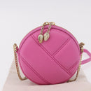 BVLGARI Shoulder Bag Leather Pink Gold Auth ka5109M-12