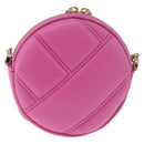 BVLGARI Shoulder Bag Leather Pink Gold Auth ka5109M-2